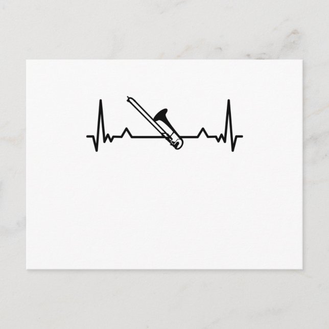 Carte Postale Trombone Music Heartbeat Drôle Cadeaux (Devant)