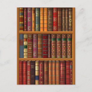 Carte Postale Trompe - l ' oeil "bibliothèque française".