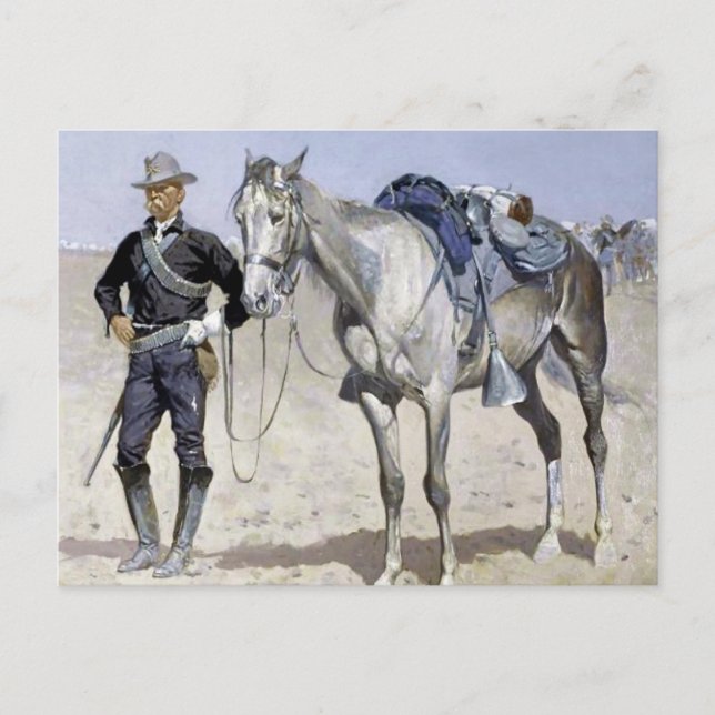 Carte Postale Trooper des Plaines par Frederic Remington (Devant)