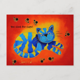 Carte Postale Trop cool pour les chats ! -Chat rouge suffisant s