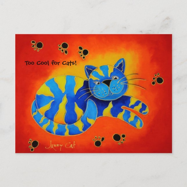 Carte Postale Trop cool pour les chats ! -Chat rouge suffisant s (Devant)