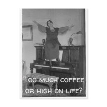 Carte postale trop de café ou trop haut sur la vie