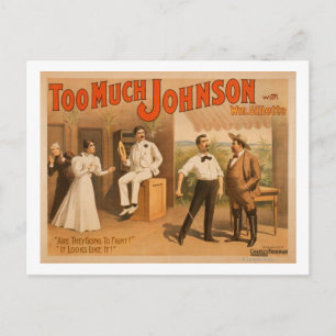 Carte Postale "Trop Johnson" - Deux hommes qui combattent le thé