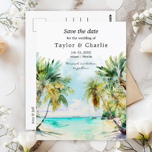 Carte Postale Tropical Beach Destination Mariage Enregistrer La 