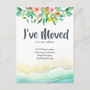 Carte Postale Tropical I've Moved Change d'adresse