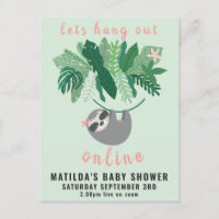 Tropical mignon paresseux traîne en ligne baby sho
