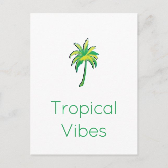 Carte Postale Tropical palm tree card  (Devant)