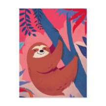 Carte postale Tropical Sloth