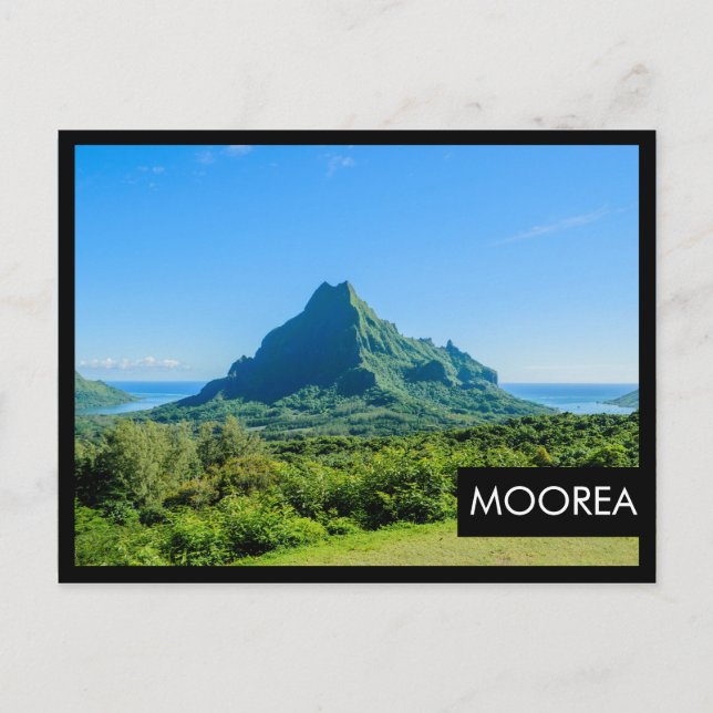 Carte postale Tropical vert Moorea cadre noir (Devant)