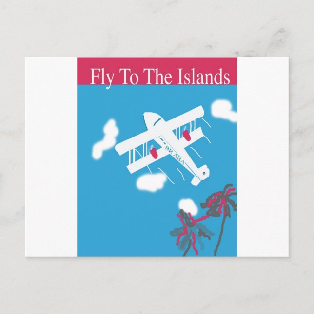 Carte Postale Tropical Vintage Air Travel (Devant)