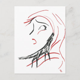 Carte Postale Trou rouge et loup