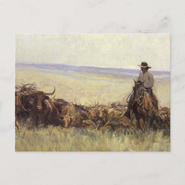 Carte Postale Troupeau de sentiers au Wyoming par WHD Koerner (Devant)