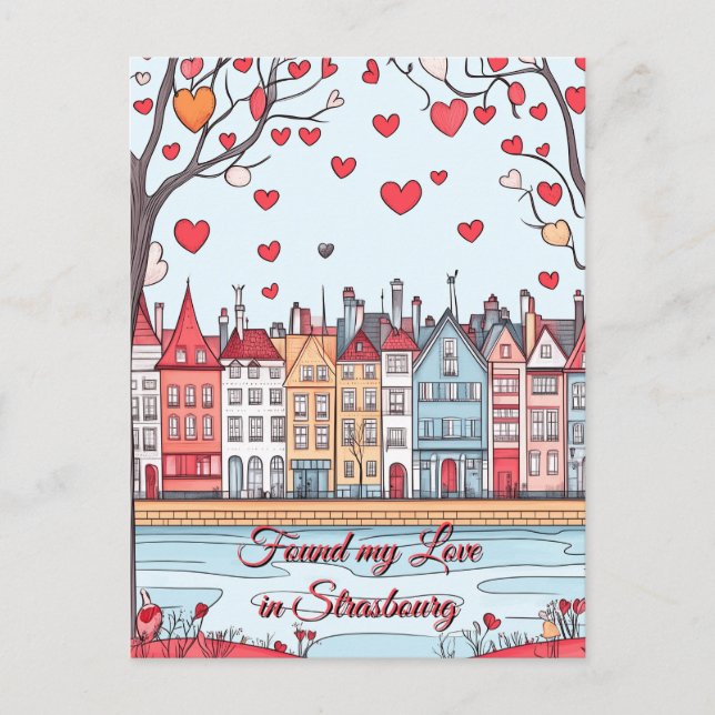 Carte Postale Trouvé mon amour à Strasbourg Saint Valentin (Devant)