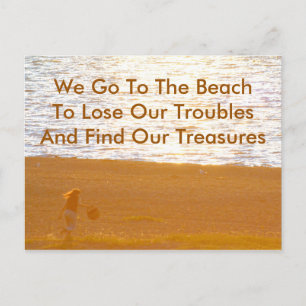 Carte Postale Trouver des trésors Plage Citation & Photographie