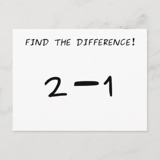 Carte Postale Trouvez la différence ! 2 moins 1