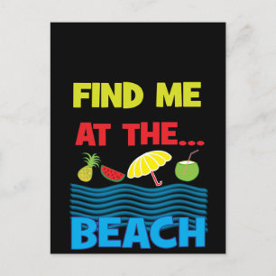 Carte Postale Trouvez-moi à la plage Design de vacances d'été
