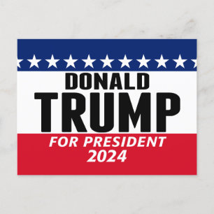 Carte Postale Trump 2024 Gardez l'Amérique grande - bleu rouge