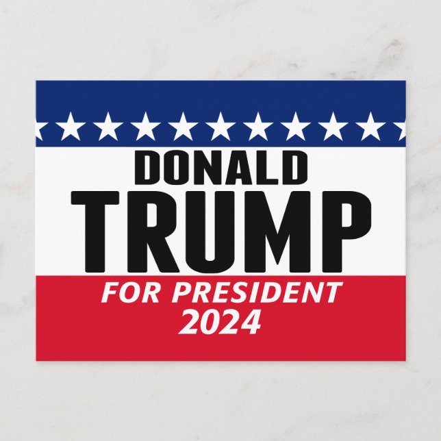 Carte Postale Trump 2024 Gardez l'Amérique grande - bleu rouge (Devant)