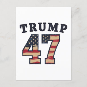 Carte Postale Trump 47 Fier Maga Jour de l'investiture américain