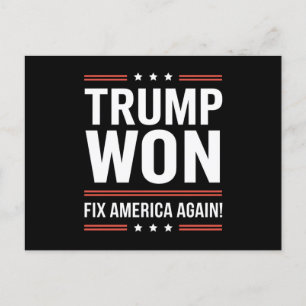 Carte Postale Trump a gagné MAGA Trump vainqueur 2024 Réparer l'