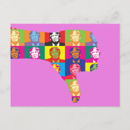 Carte postale Trump avec un pouce vers le bas
