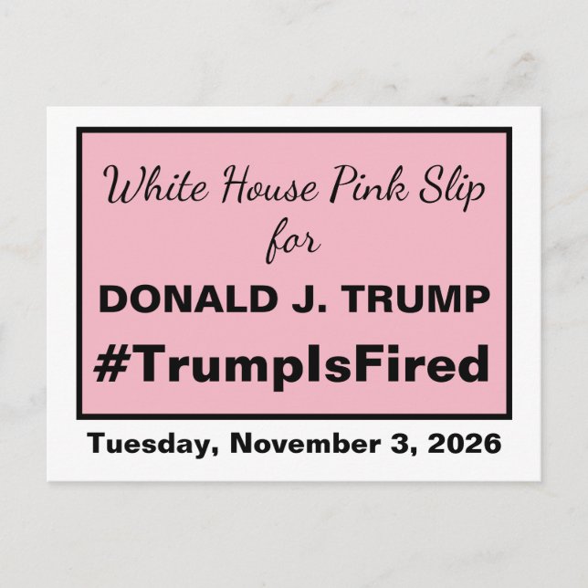 Carte Postale Trump est élu à la Maison Blanche pour 2026 (Devant)