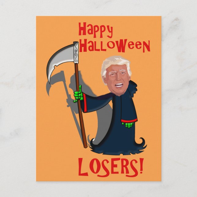 Carte Postale Trump et l'Halloween faussée (Devant)