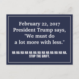 Carte Postale Trump Faire Plus avec Moins de Gouvernement Arrête