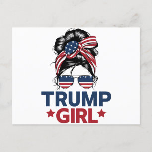 Carte Postale Trump Fille Nœud Méssy Trump 2024 Élection América