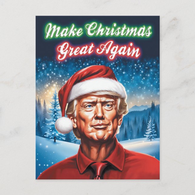 Carte Postale Trump - Rendre sa grandeur à Noël (Devant)