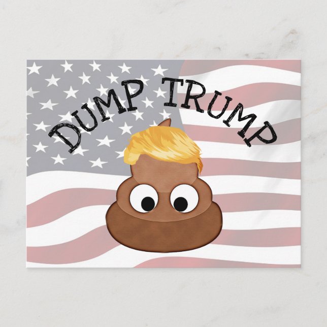 Carte Postale Trump Trump Poop pile "anti-Trump" Humour politiqu (Devant)