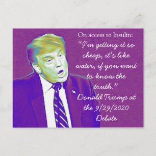 Carte Postale Trump, un idiot, cite les propos insulaires du déb