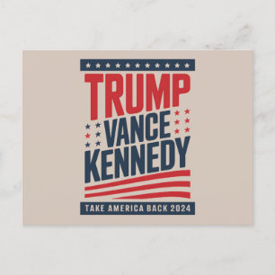 Carte Postale Trump Vance Kennedy reprenons l'Amérique 2024 