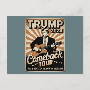 Carte Postale TRUMP vintage 2024 Rocks COMEBACK TOUR
