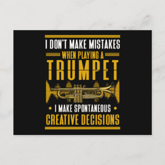Carte Postale Trumpet Player Humour Jazz Music