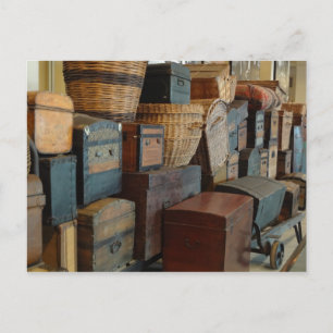 Carte Postale Trunks vintages et Suticases World Traveller