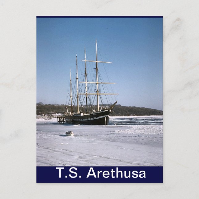 Carte Postale TS Arethusa, dans la glace de Medway (Devant)