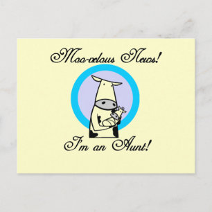 Carte Postale Tshirts et cadeaux de la nouvelle tante Moo-velous