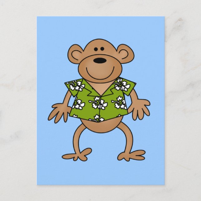 Carte Postale Tshirts et cadeaux de singes hawaïens tropicaux (Devant)