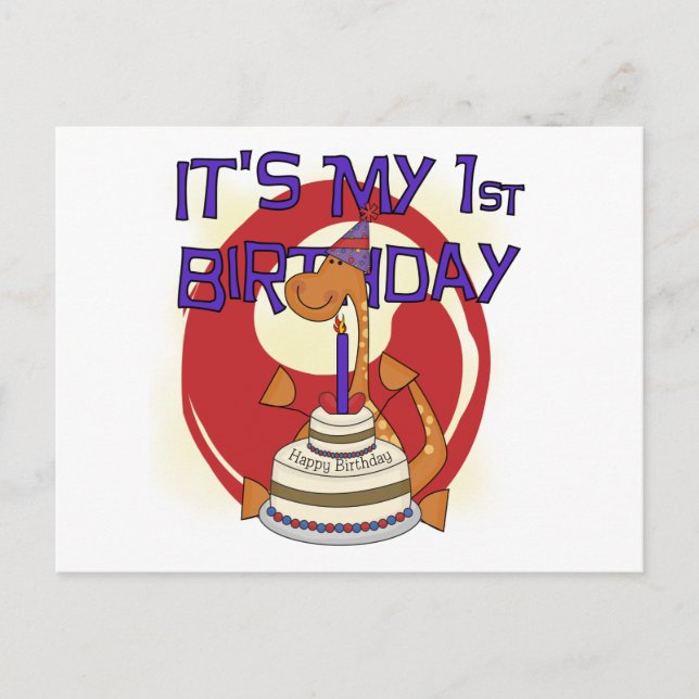 Carte Postale Tshirts et cadeaux Dino Premier anniversaire (Devant)