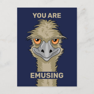 Carte Postale Tu Emuses Funny Emu Pun