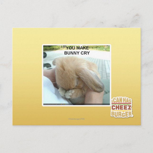 Carte Postale Tu fais pleurer le lapin (Devant)