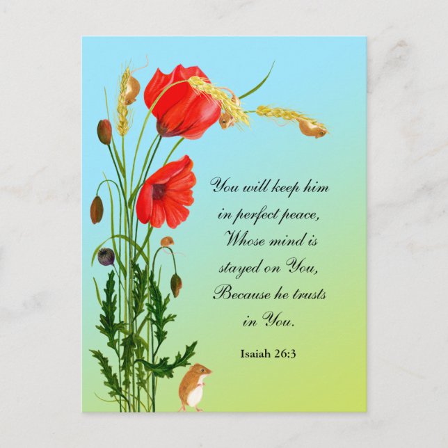 Carte Postale Tu le garderas en paix parfaite (Devant)