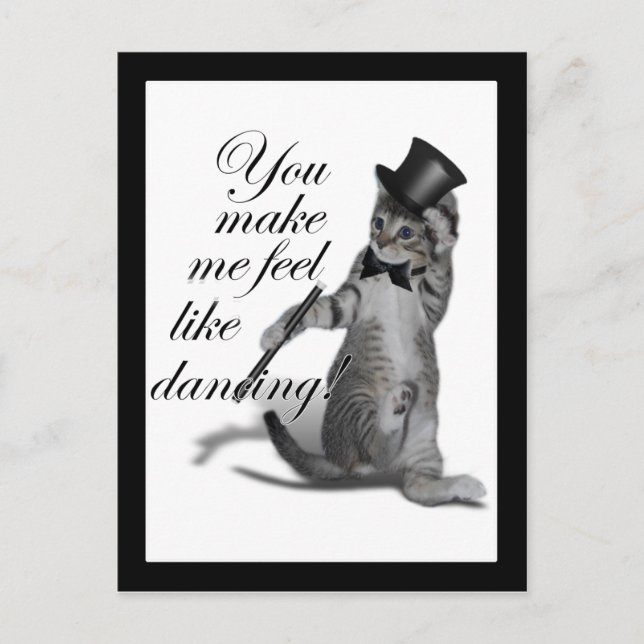 Carte Postale Tu me fais sentir comme Danser ! Tap Chat de danse (Devant)