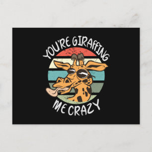 Carte Postale Tu me girafes fou
