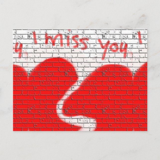 Carte Postale Tu Me Manques, Amour Ami Twinflame Coeur Brisé Rou (Devant)
