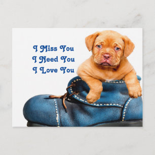 Carte Postale Tu Me Manques Puppy
