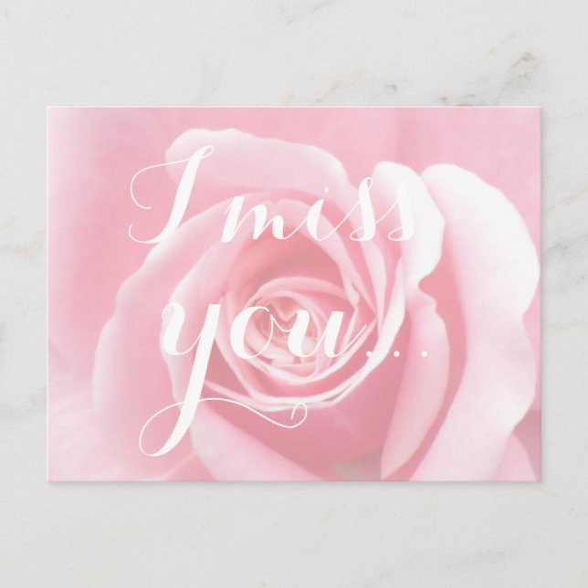Carte Postale Tu me manques, Typographie de l'écriture manuscrit (Devant)