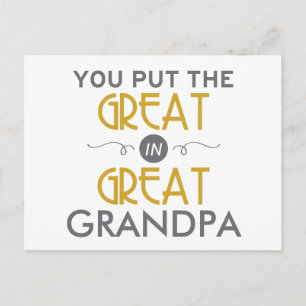 Carte Postale Tu mets le grand au grand grand-père