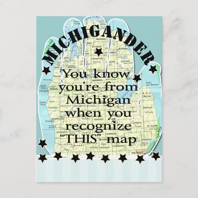 Carte Postale Tu sais que tu viens du Michigan quand (Devant)